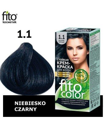 Farba do włosów 1,1 NIEBIESKO CZARNY - FITO COLOR