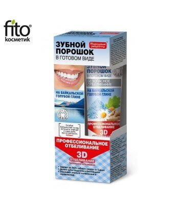Proszek dentystyczny w postaci pasty Profesjonalne wybielanie 3D na glince bajkalskiej, 45ml - Fitokosmetik