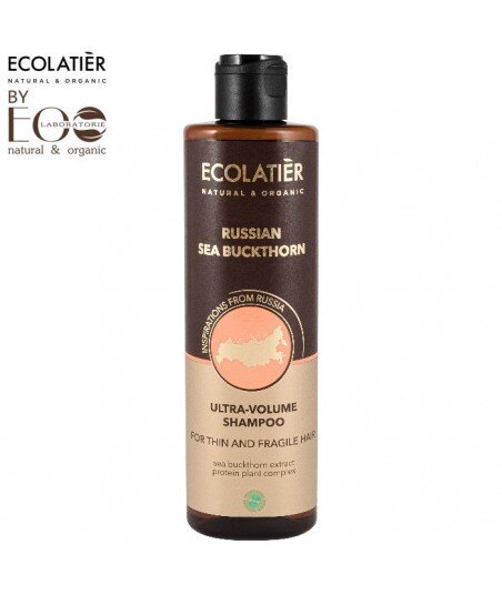Szampon do włosów Ultra objętość do włosów cienkich RUSSIAN SEA BUCKTHORN, 250 ml, ECOLATIER Szampon do włosów Ultra objętość do włosów cienkich RUSSIAN SEA BUCKTHORN, 250 ml, ECOLATIER