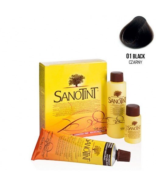 Farba do włosów Black Czarna 01 Classic Sanotint