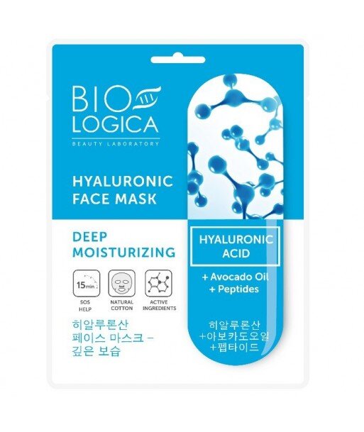 BIOLOGICA HYALURONIC Maska do twarzy w płachcie "Głębokie nawilżenie" z kwasem hialuronowym