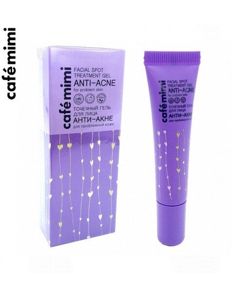 Punktowy żel przeciwtrądzikowy naturalne ekstrakty, kwasy + kompleks witamin, 15 ml - CAFE MIMI