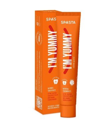 Spasta - Naturalna pasta do zębów I'M YUMMY - aktywna redukcja nadwrażliwości i wzmocnienie szkliwa, 90 ml - bez fluoru