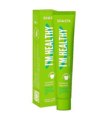 Spasta - Naturalna pasta do zębów I'M HEALTHY - zapobieganie chorobom dziąseł i kompleksowa opieka, 90 ml - bez fluoru
