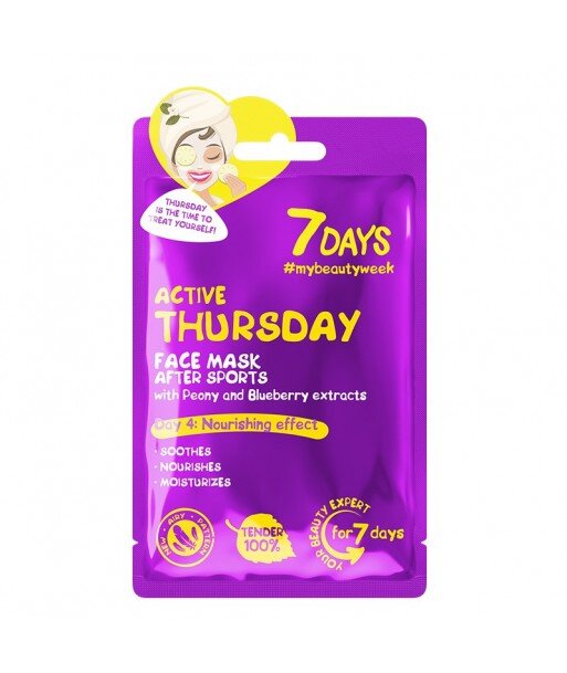 Maska do twarzy ACTIVE THURSDAY z piwonią i jagodami, 28g