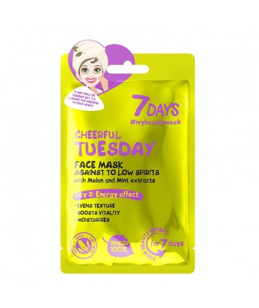 Maska do twarzy CHERFUL THUESDAY z mielonem i
miętą, 28g Maska do twarzy CHERFUL THUESDAY z mielonem i
miętą, 28g
