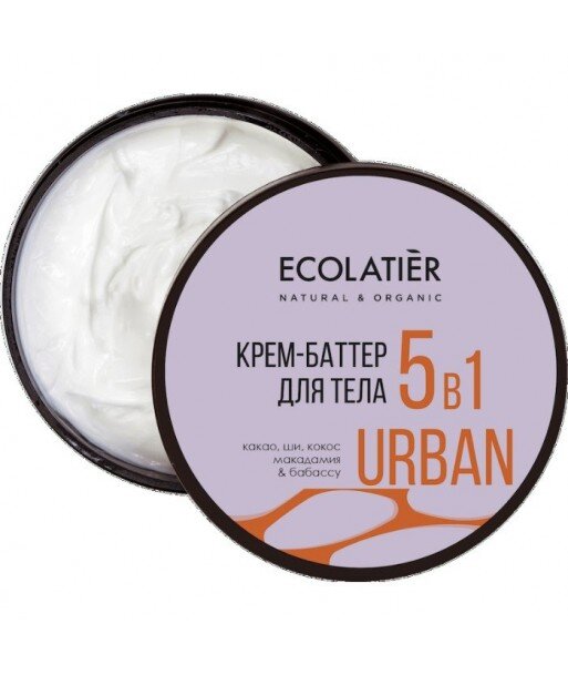 Krem-Masło do ciała 5w1 Kakao, shea, kokos, makadamia, babassu, 380 ml, ECOLATIER URBAN
