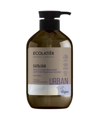 Odbudowujący balsam do włosów zniszczonych Argana i biały jaśmin, 400 ml, ECOLATIER URBAN