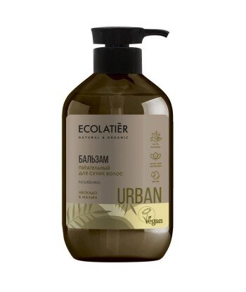 Odżywczy balsam do włosów suchych Awokado i malwa, 400 ml, ECOLATIER URBAN