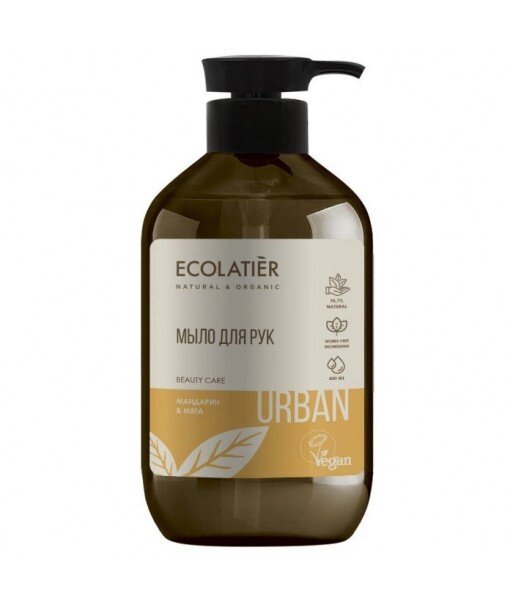 Mydło w płynie do rąk Mandarynka i mięta, 400 ml, ECOLATIER URBAN