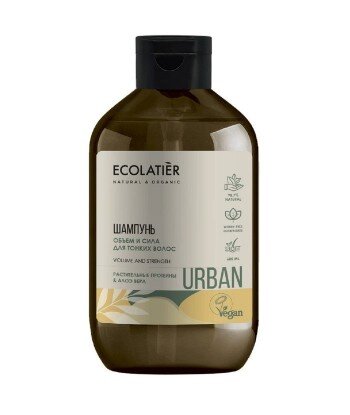Szampon do włosów cienkich Objętość i wzrost Proteiny i aloes, 600 ml, ECOLATIER URBAN