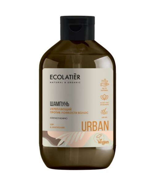 Szampon do włosów osłabionych Wzmacniający Shea i magnolia, 600 ml, ECOLATIER URBAN
