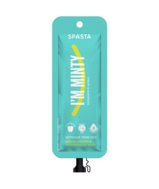 Spasta - Naturalna pasta do zębów I'M MINTY- delikatne wybielanie i odbudowa szkliwa, 30 ml - bez fluoru Spasta - Naturalna pasta do zębów I'M MINTY- delikatne wybielanie i odbudowa szkliwa, 30 ml - bez fluoru