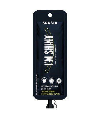 Spasta - Naturalna WYBIELAJĄCA pasta do zębów z węglem aktywnym I'M SHINY- super wybielanie i zapobieganie próchnicy, 30 ml - be