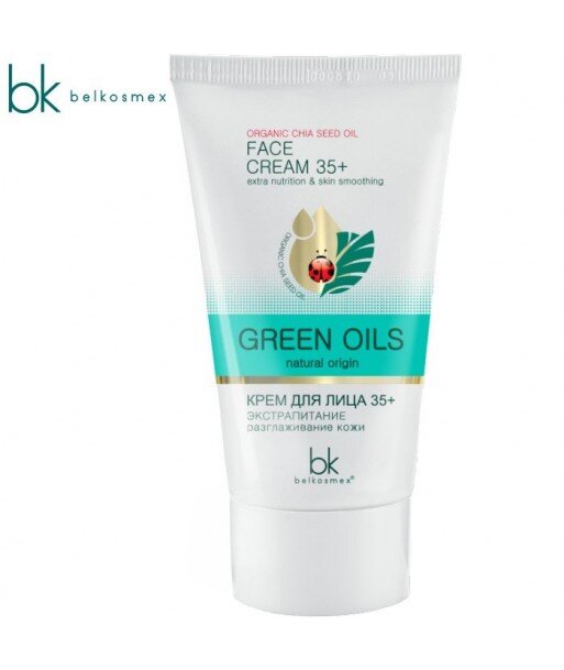 Green Oils krem do twarzy 35+, odżywienie i gładkość, 40g Belkosmex