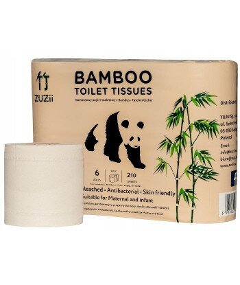 Bambusowy papier toaletowy 3-warstwowy 6 rol.