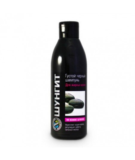 Fratti - Gęsty czarny mineralny szampon do włosów przetłuszczających się na bazie szungitu
