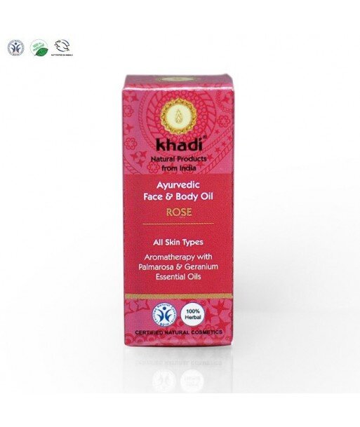 Ajurwedyjski olejek do twarzy i ciała z różą Khadi 10 ml