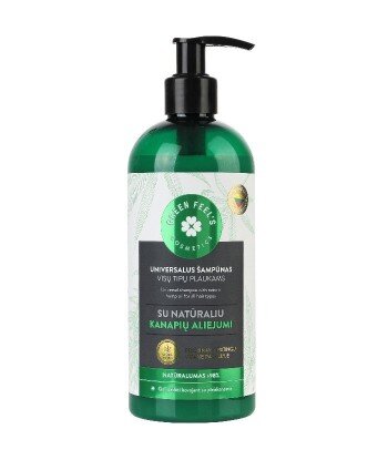Uniwersalny odżywczy szampon do włosów z naturalnym olejem z nasion konopii 400ml GREEN FEEL'S