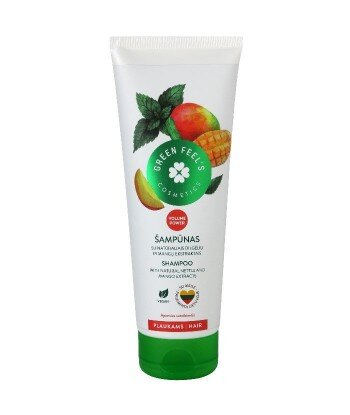 Zwiększający objętość szampon szampon z ekstraktem z mango i pokrzywy 250ml, GREEN FEEL'S