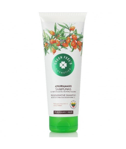 Regenerujący szampon do włosów z naturalnym olejem rokitnika 250 ml, GREEN FEEL'S