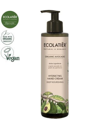 AVOCADO Nawilżający krem do rąk GŁĘBOKIE ODŻYWIENIE, 200 ml ECOLATIER