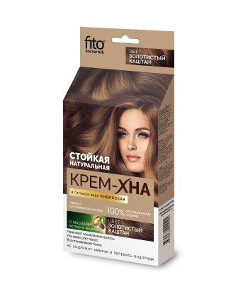 Kremowa-henna indyjska gotowa Złocisty Kasztan, 50ml Fitokosmetik