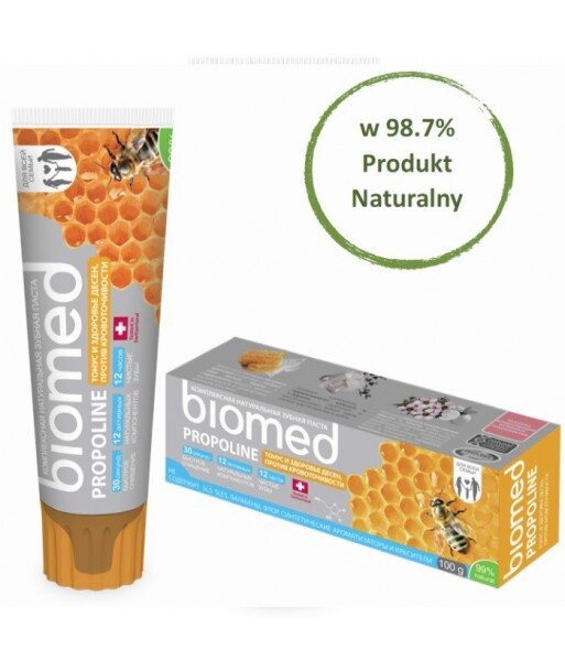 PROPOLINE PASTA DO ZĘBÓW - MOCNE I ZDROWE DZIĄSŁA, ZAPOBIEGA KRWAWIENIOM, 100g - BIOMED