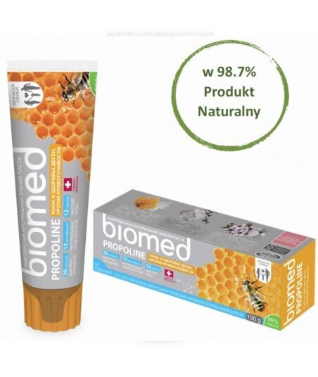 PROPOLINE PASTA DO ZĘBÓW - MOCNE I ZDROWE DZIĄSŁA, ZAPOBIEGA KRWAWIENIOM, 100g - BIOMED