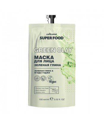 Maska do twarzy, Zielona glina, 100 ml - CAFE MIMI