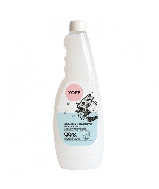 Rozmaryn i Bergamotka, Uniwersalny płyn antybakteryjny - Refill, 750 ml YOPE