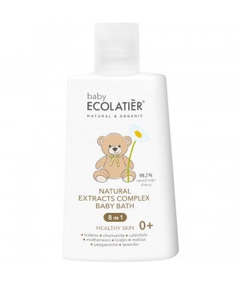 BABY Naturalny kompleks ekstraktów 8 w 1 „Zdrowa skóra" do kąpieli dzieci w wieku 0+, 250 ml ECOLATIER