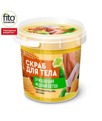 Oczyszczający miodowy peeling do ciała, Detox, 155 ml - Fitokosmetik